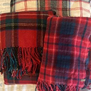 Eddie Bauer Plaid Scarves Red Green Pink Blue